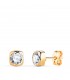 Orecchini punto luce quadrato Amalia oro giallo 18Kt 5mm
