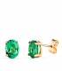 Ohrstecker Smaragd Oval 4 Krappe | Goldohrringe 750/ 18K, Schmuck für Damen