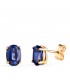 Boucles d'oreilles pour femme Nora Or Jaune 18K Saphir Oval