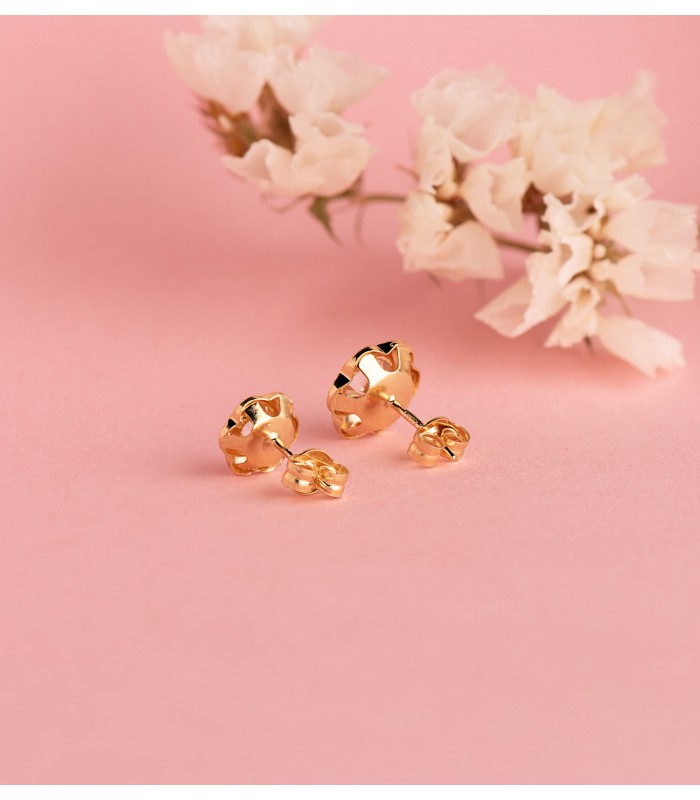Boucles d'oreilles Emelie fleur facettée Or Jaune 18K 9mm, enfant et femme