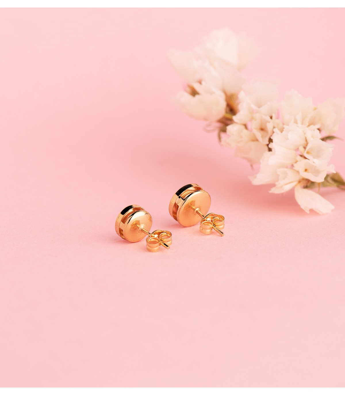 Pendientes mujer de oro amarillo 18 kilates, chatones Yolanda 8mm.