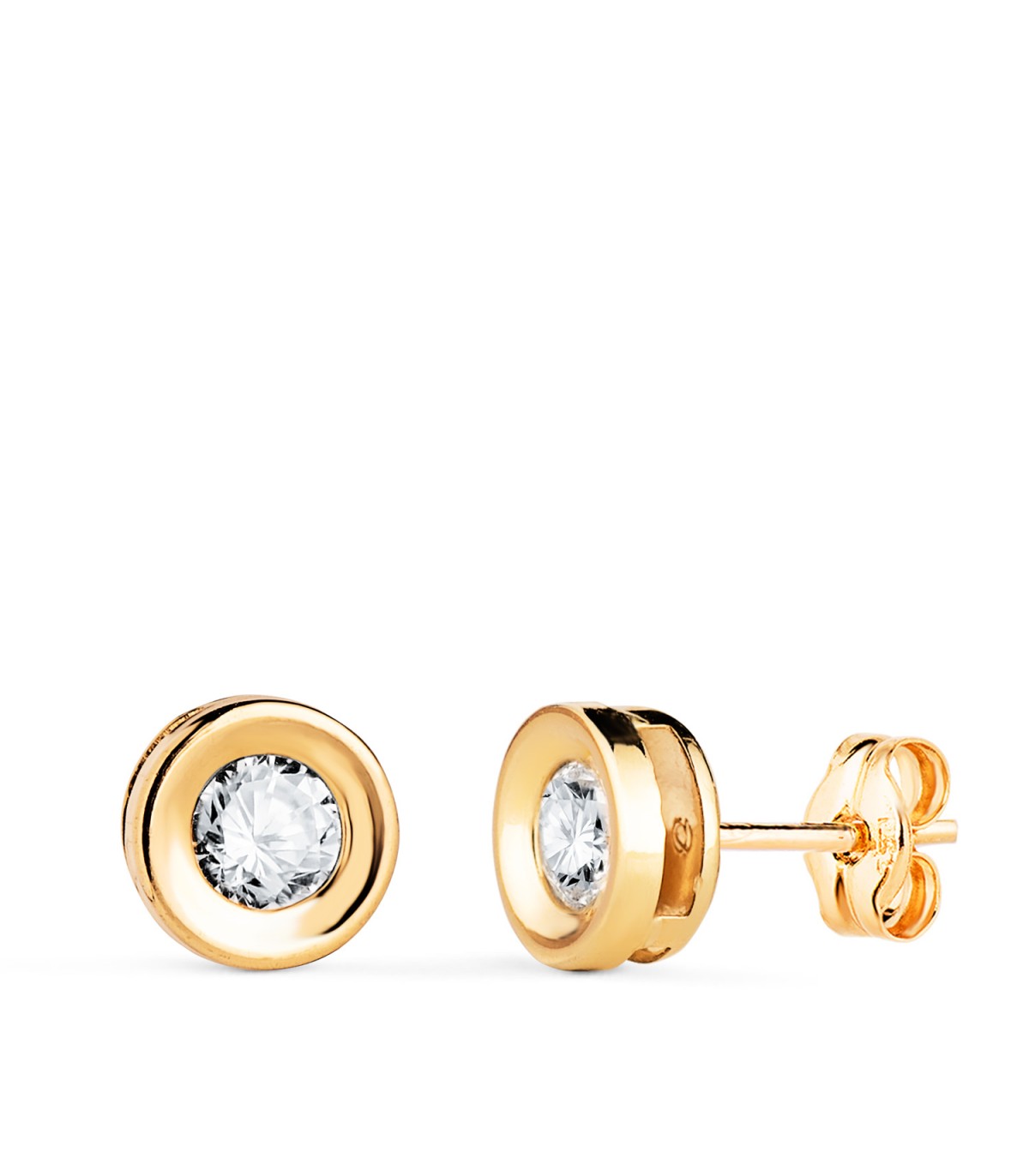 Pendientes Yolanda chatón 7mm Oro 18K, joyas de mujer.