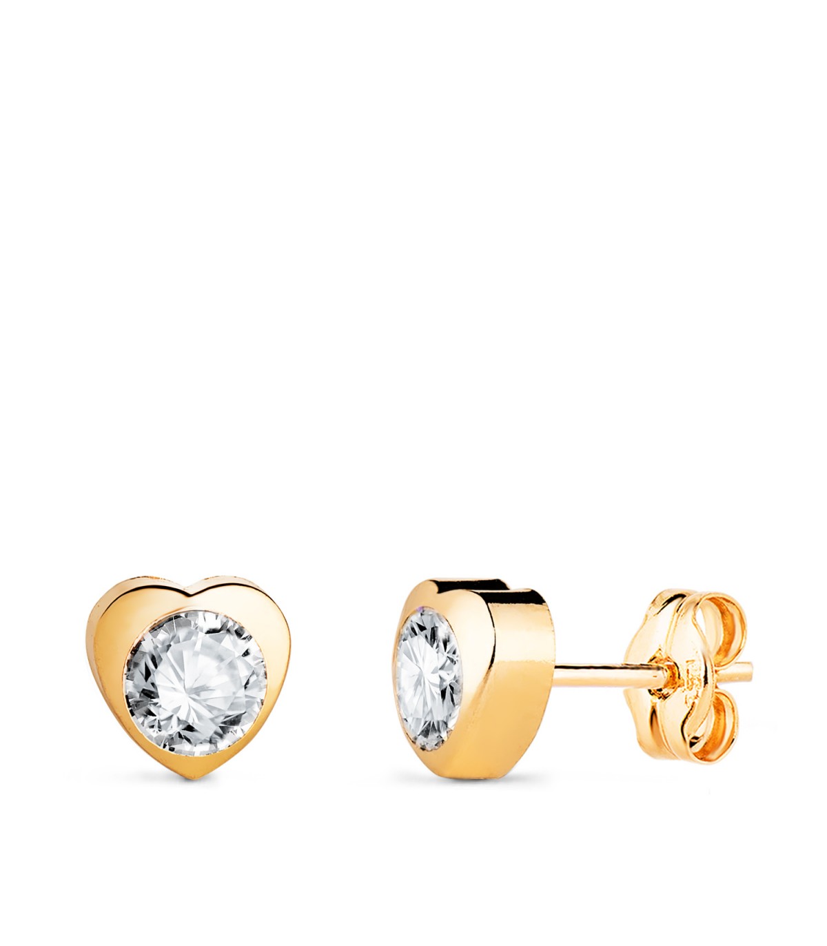 Orecchini Africa 6mm Oro giallo 750 - Punto luce cuore.