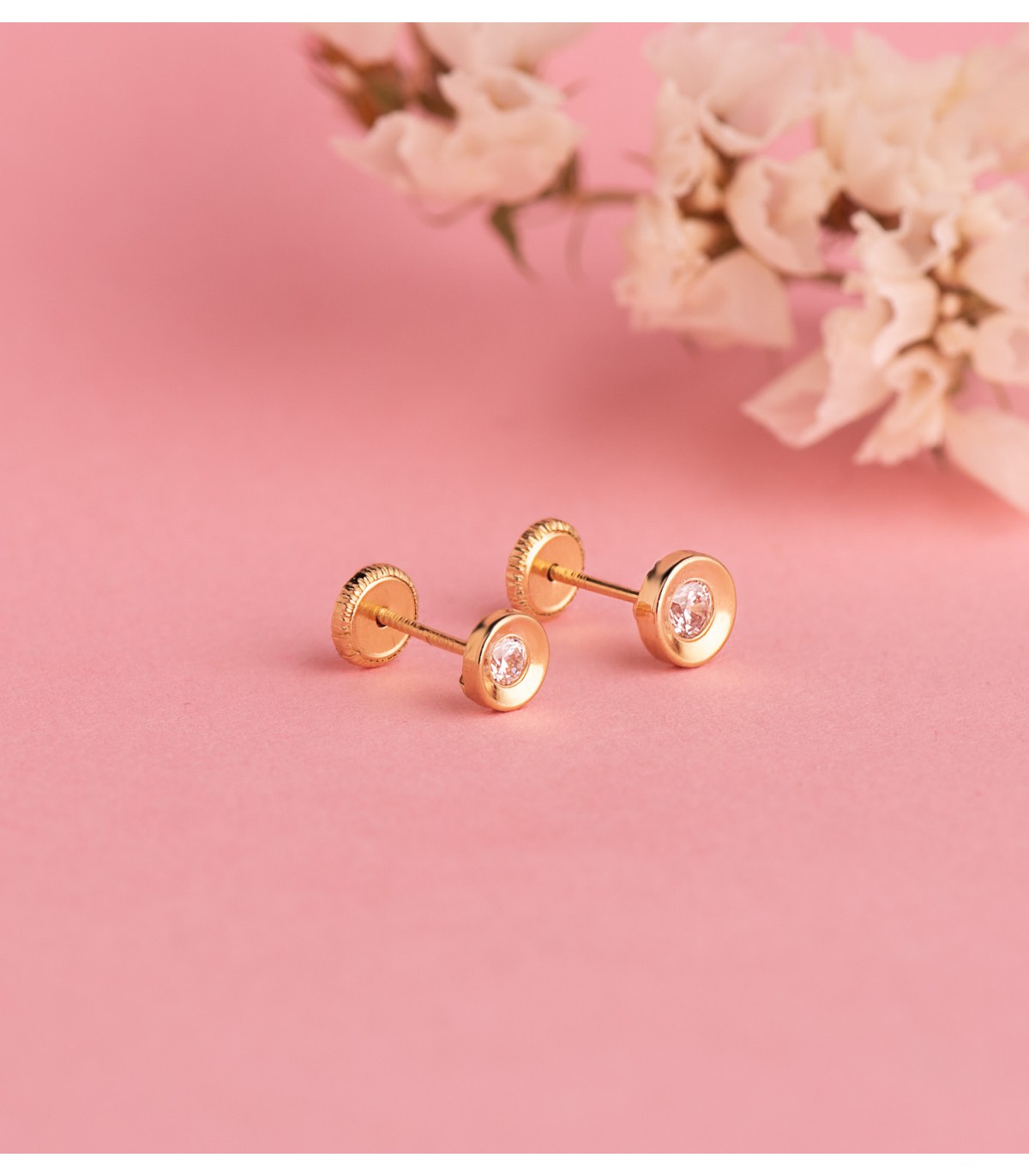 Boucles d'oreilles puces Noelia 4.5mm or jaune 18K