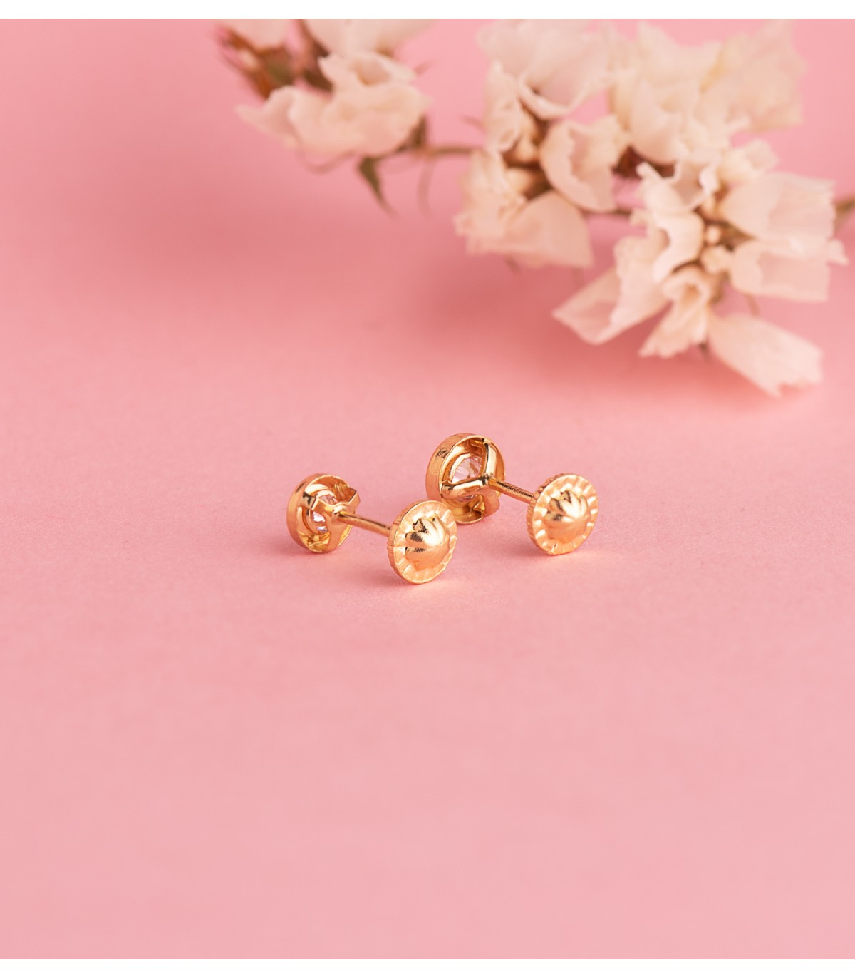 Boucles d'oreilles puces Noelia 4.5mm or jaune 18K