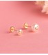 Boucles d'oreilles à vis Pearl & Heart 7.5mm 18K, cadeau communion fille