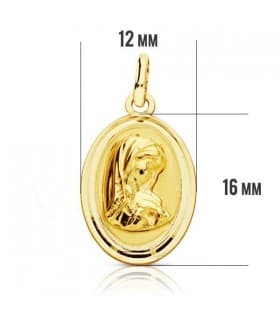Anhänger oval 750er Gelbgold Jungfrau Maria 16634