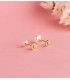 Boucles d'oreilles enfant or 18k Pearl & Heart 5mm