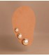 Orecchini in oro giallo 18Kt Estefania punto luce rigato 9 mm