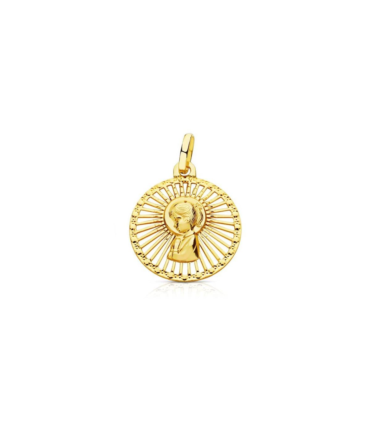 Médaille Vierge ajourée 18K | Médaille bapteme pour fille