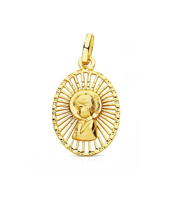 Medalla Virgen niña calada