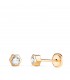 Orecchini neonata in oro giallo 750/1000. chiusura a vite, Lara zirconi 4mm
