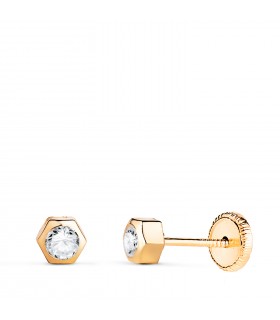 Pendientes de oro amarillo Lara 4 mm 18 Ktes