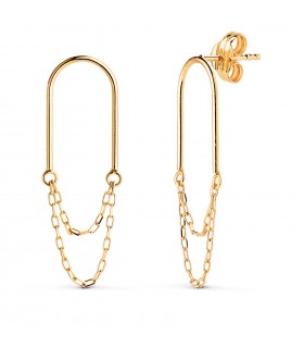 Orecchini Sand Clip & Chain Oro 18Kt, gioielli donna
