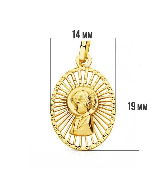 Medalla Virgen niña calada