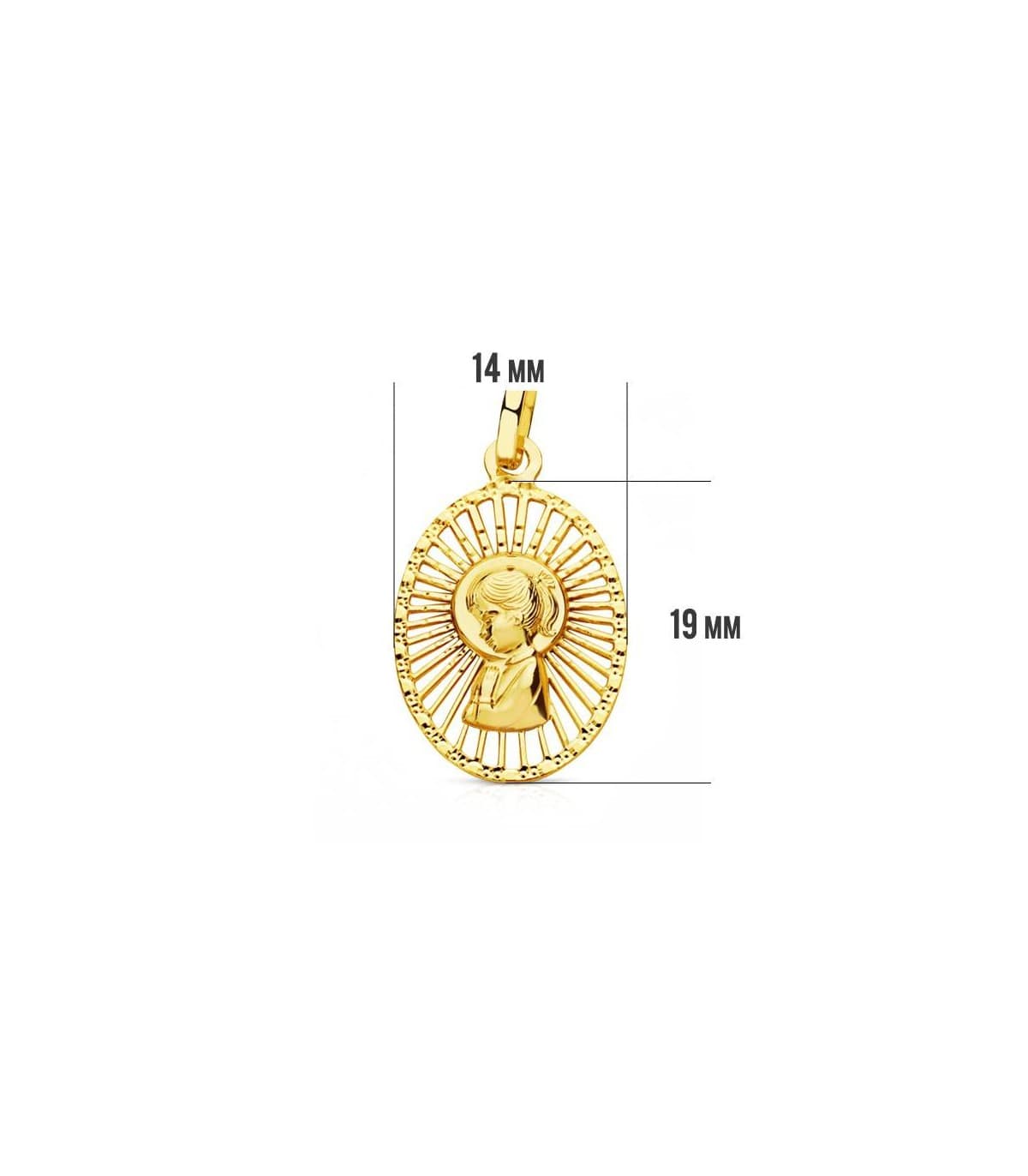 Medalla Virgen niña calada