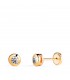 Ohrstecker mit Zirkonia - Runde Ohrringe Kinder Gold 18K, Mercedes Gelbgold