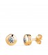 Orecchini punto luce Mercedes 6,5 mm, oro giallo 750 con zirconi a cipollina | Gioielli Donna