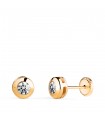 Orecchini punto luce Mercedes 6 mm oro giallo 18Kt