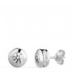 Orecchini punto luce oro bianco Mercedes 7 mm 18 Kt