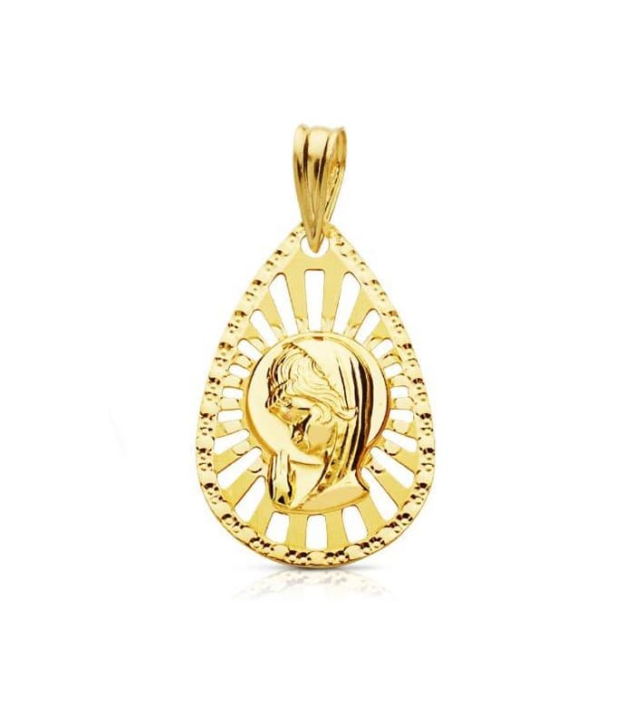 Pendentif Vierge 18 K Ajouré 22MM