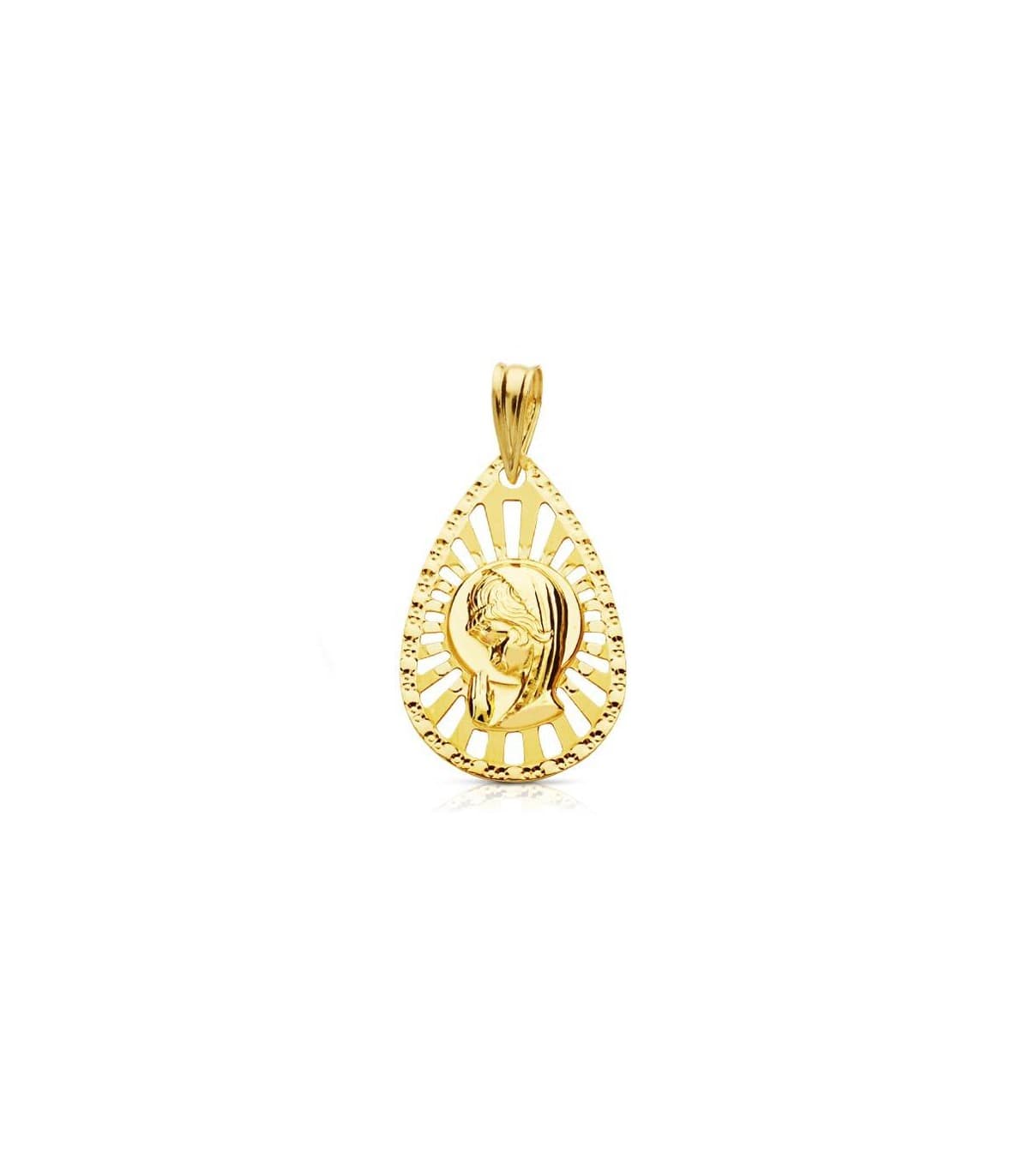 Pendentif Vierge 18 K Ajouré 22MM