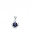 Pendentif Idril Or blanc 18K Diamants et Saphir