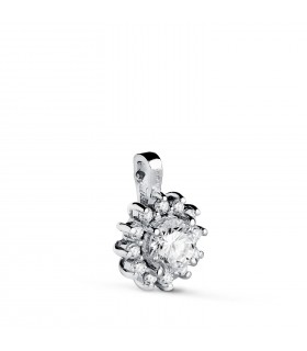 Ciondolo Idril oro bianco 18kt diamanti, collana diamante donna.