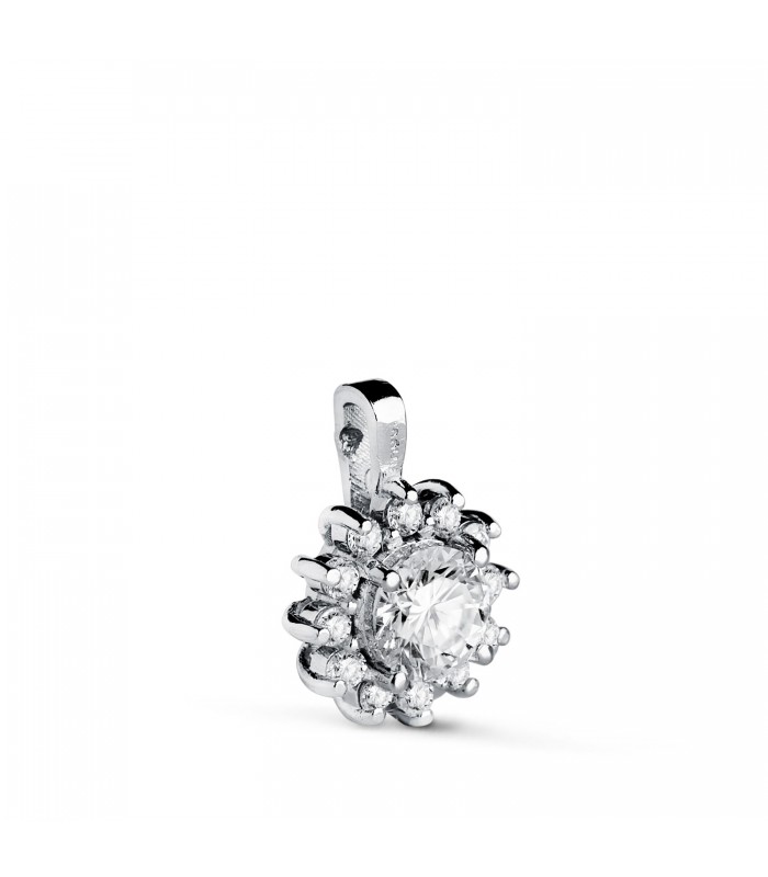 Colgante Idril Oro blanco 18K Diamantes, Collares diamantes mujer.