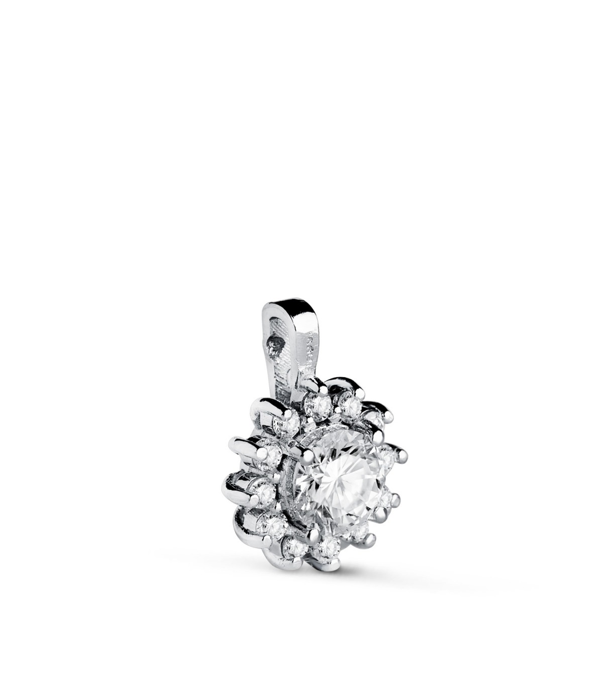 Colgante Idril Oro blanco 18K Diamantes, Collares diamantes mujer.