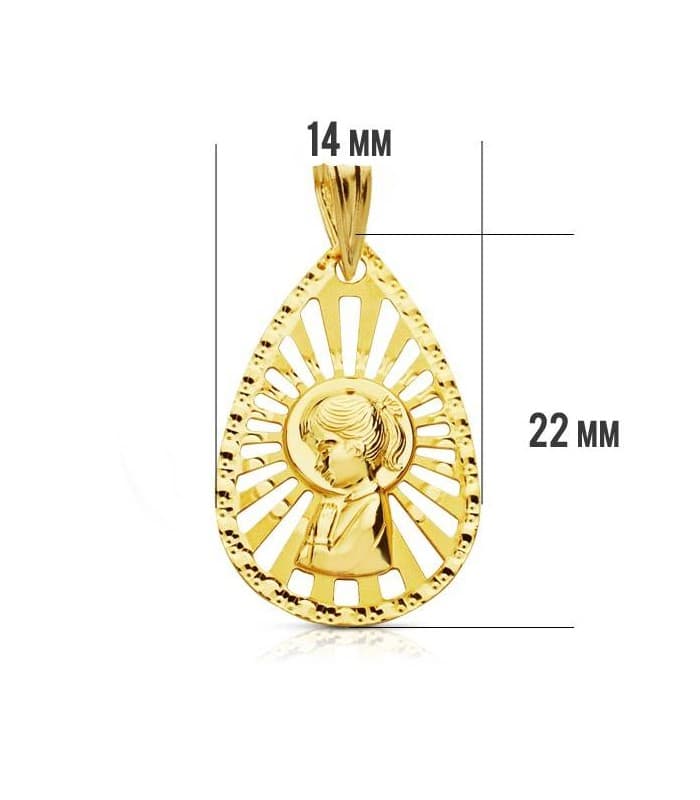 Medalla Virgen niña calada