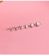 Clous d'oreilles or blanc Mercedes 7 mm 18 Carats  | Boucles d'oreilles puces zircones pour femme
