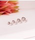 Dormilonas oro blanco 18k para niñas, modelo Africa 7.5 mm, con diseño chatón de corazones.