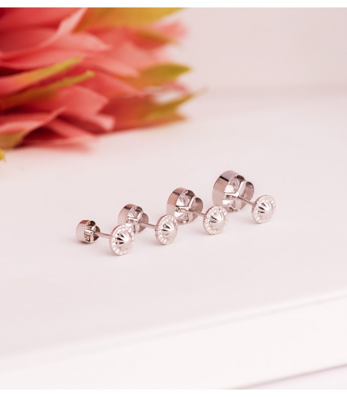 Orecchini bambina Africa oro bianco 7.5 mm 18 Kt