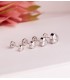 Orecchini Africa oro bianco 5 mm 18 Kt, chiusura a vite, per neonata e bambina.