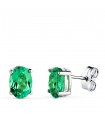 Boucles d'oreilles Émeraude Nora Or blanc 18K