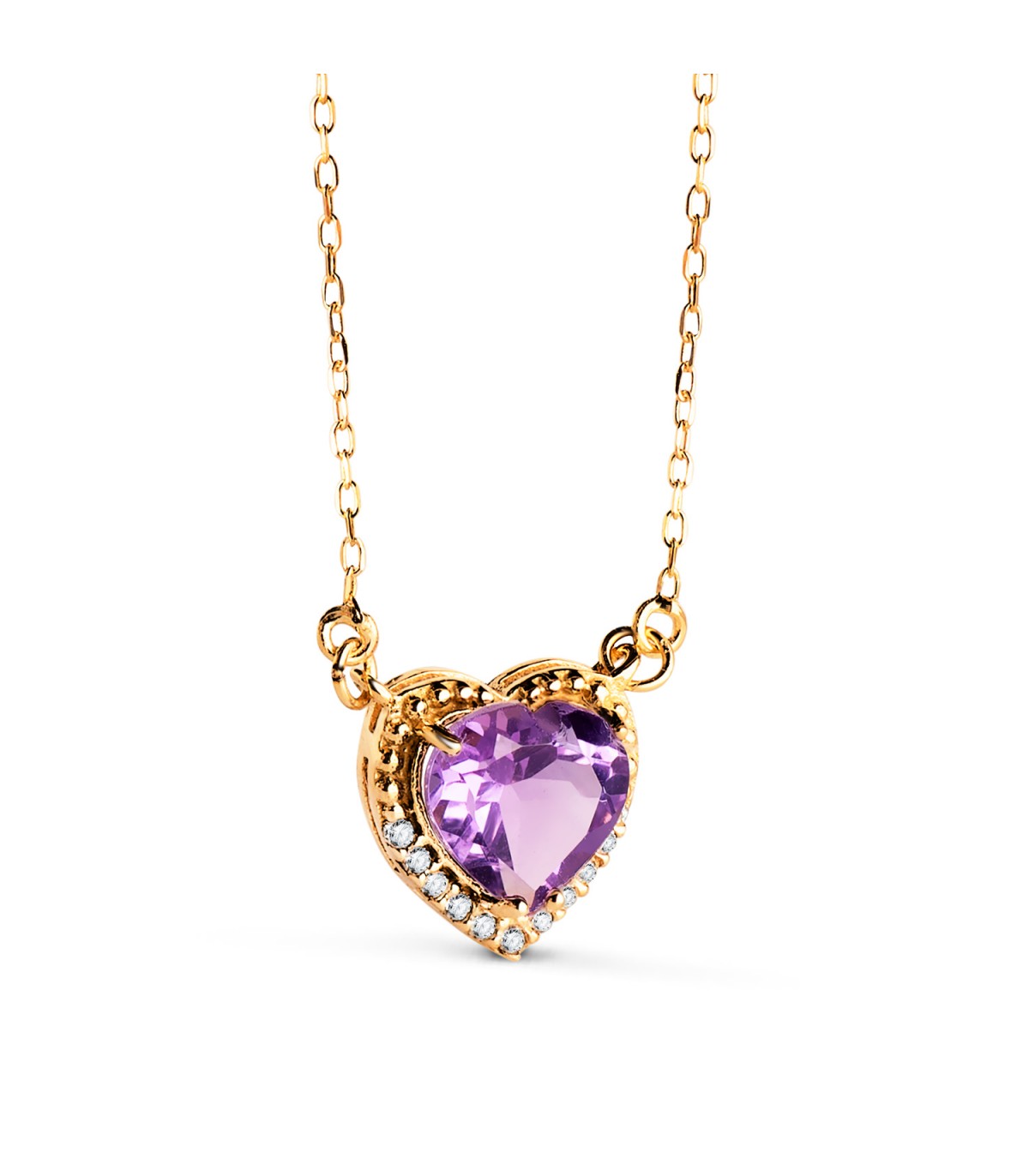Collana donna Adore Cuore ametista oro giallo 18kt, girocolli e  gioielli