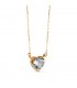 Collana con Cuore topazio azzurro e pietre preziose in oro giallo 750, ciondolo e catena