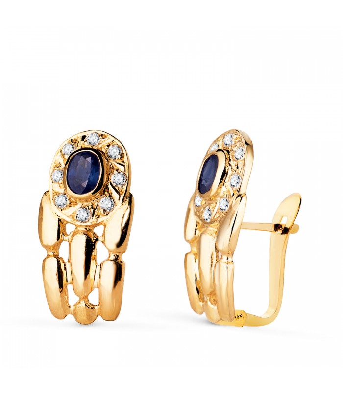 Pendientes Panter Oro Amarillo 18K Zafiro, joyas de señora