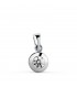 Ciondolo punto luce Mercedes 6,5 mm oro bianco 18 kt, collana con zircone taglio brillante