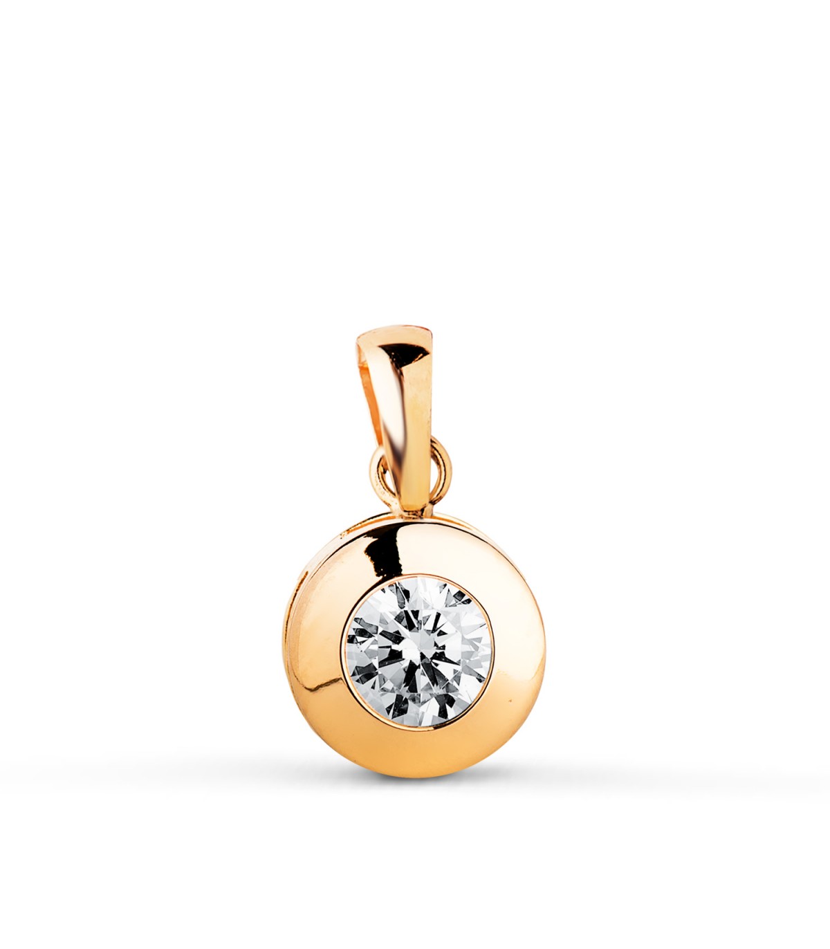 Pendentif Mercedes 8.5 mm 18 Carats, zircone sertie clos - Bijoux femme en ligne