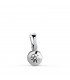 Colgante chatón Mercedes 6 mm Oro Blanco 18K joyas para mujer