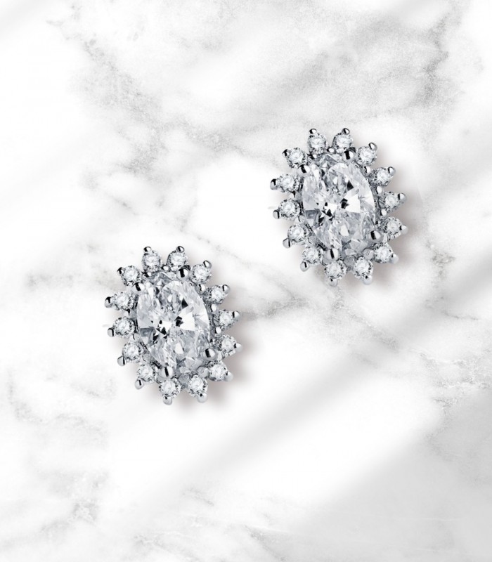Pendientes con diamantes para novia, diamante Lab-grown