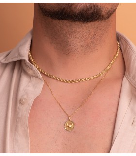 Cadena Ancla forzada Oro 18K 1.5mm 60cm | cadenilla para hombre, cadenas de oro macizas