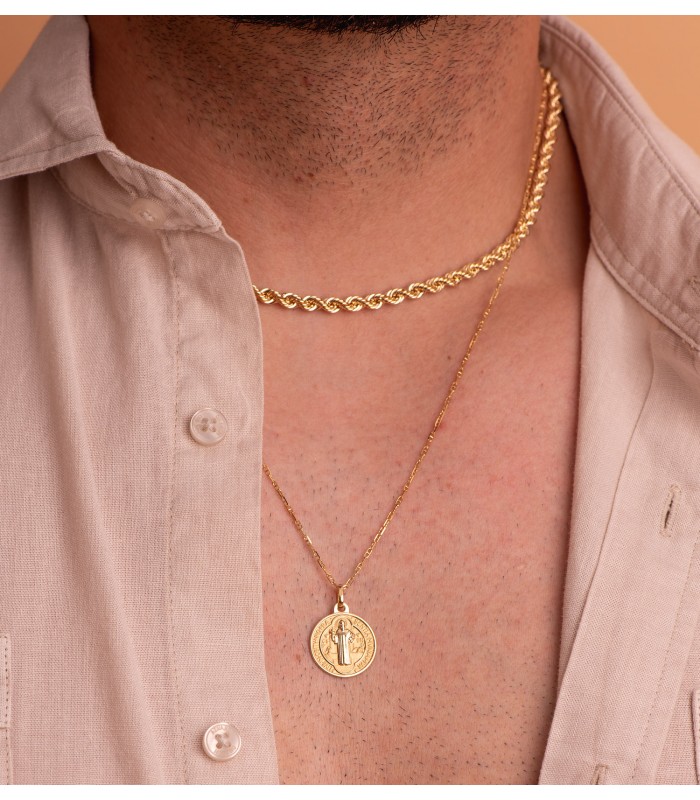 Cadena Ancla forzada Oro 18K 1.5mm 60cm | cadenilla para hombre, cadenas de oro macizas