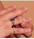 Anello da donna in oro 18 carati con catena a maglie traversino, finitura lucida e larghezza di 4 mm