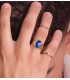 Anello chevalier uomo Fabrizio Spinello Blu 18 Kt
