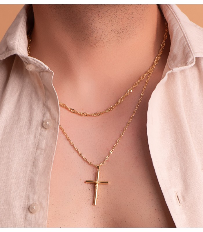 Anhänger Kreuz mit Jesus 750 Gold 16834 für Herren | Schmuck online kaufen