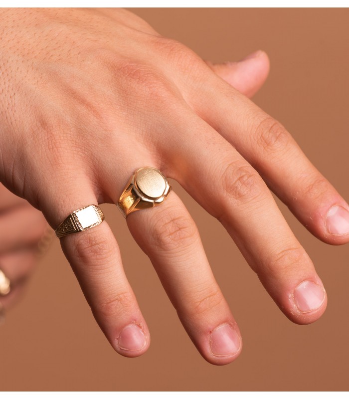 Chevalière enfant Unai or jaune 18K - bague chevalière massive