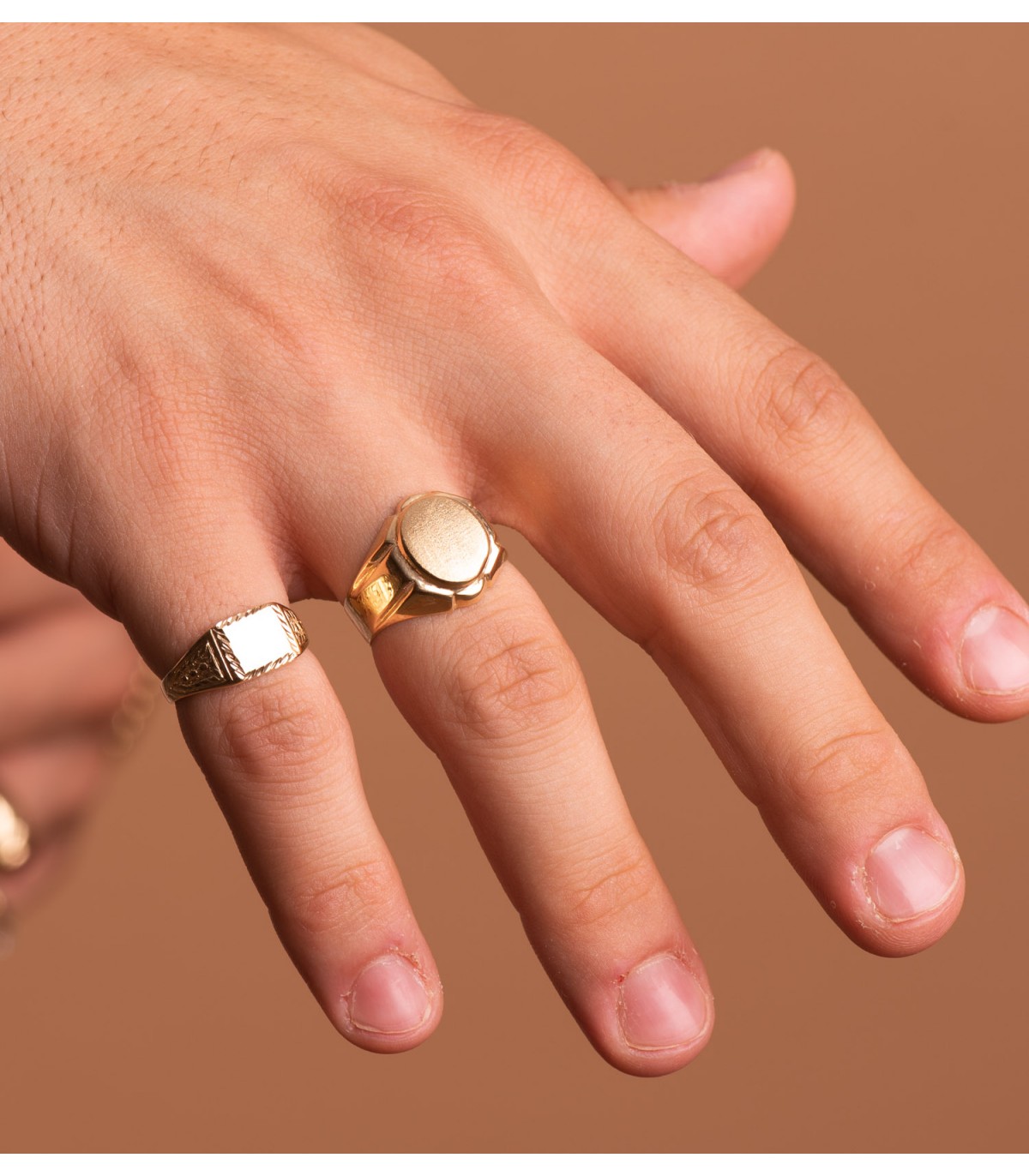 Chevalière enfant Unai or jaune 18K - bague chevalière massive